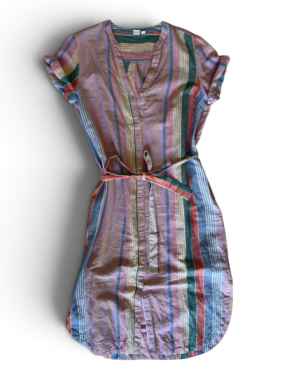 GAP Cotton and Linen Midi Shirt Dress